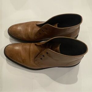 Alfani Brown Leather Dress Boots Men’s 9M Chukka Style – Needs Laces